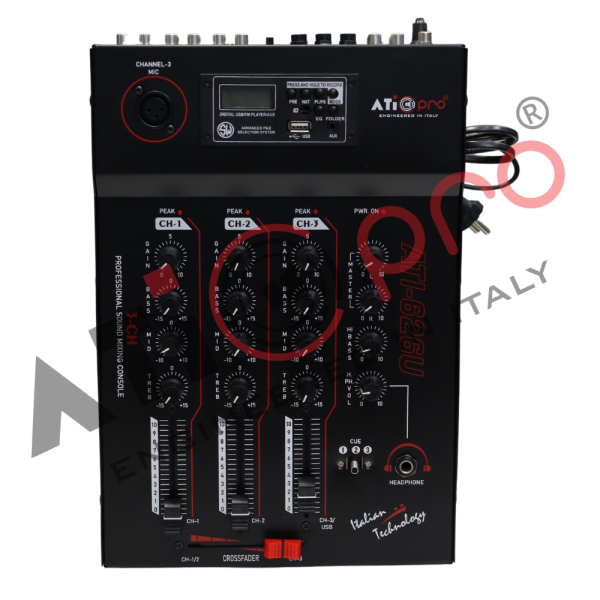 3 Channel DJ Mixer ATI 626U With Digital Player